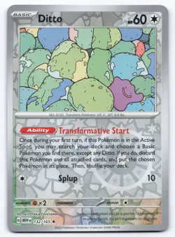 Pokemon TCG Pokemon Ditto 132/165 Reverse Holo Scarlet & Violet 151 Playset NM - Image 1
