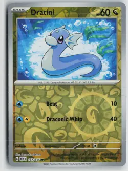 NM Dratini 147/165 Common 151 Pokemon Reverse Holo - Image 1