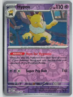 NM Hypno 097/165 Uncommon 151 Pokemon Reverse Holo - Image 1