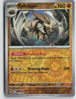 NM Kabutops 141/165 Rare 151 Pokemon Reverse Holo - Image 1