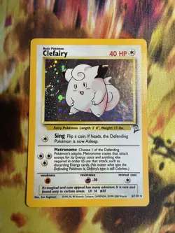 Pokemon TCG Clefairy Base Set 2 6/130 Holo Swirl - Image 1