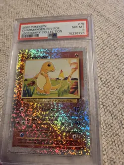 2002 Pokemon Legendary Collection Reverse Holo Charmander PSA 8 - Image 2