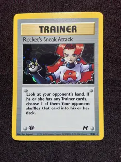 Pokemon TCG Team Rocket Set Rocket's Sneak Attack 16/82 Rare Holo 1st Edition - Image 1