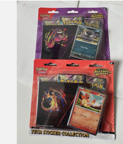 Pokemon TCG Ascended Heroes Tech Sticker Triple Blister Charmander Gastly Bundle - Image 1