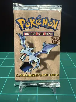 Pokemon Fossil Unlimited Booster Pack Sealed Vintage 21.29g Aerodactyl Art - Image 1