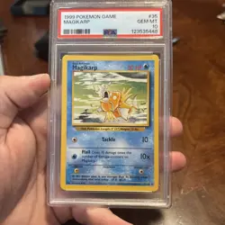 1999 POKEMON BASE SET UNLIMITED #35 MAGIKARP PSA 10 - Image 1
