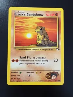 Pokemon TCG 2000 Gym Heroes Brock's Sandshrew (72/132) -NM - Image 1
