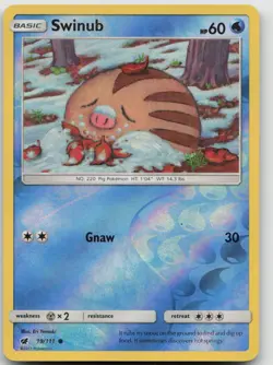 Pokemon Swinub 19/111 C Crimson Invasion Reverse Holo NM - Image 1