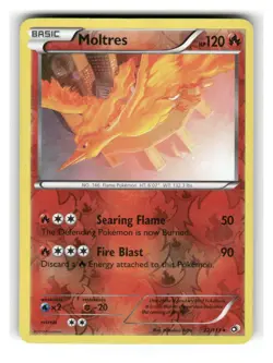 Moltres 22/113 Holo Holo Rare Legendary Treasures Pokemon Reverse Holo Damaged - Image 1