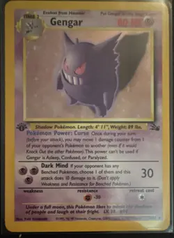The Pokemon Company Fossil English Gengar 5/62 80 HP Holo Rare 1st Edition - Image 1