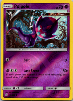 2019 Pokemon Cosmic Eclipse Poipole 102/236 Reverse Holo TCG - Image 1