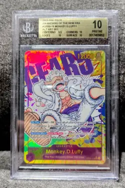ONE PIECE TCG MONKEY D LUFFY OP05-119 GEAR 5 SEC ALT ART ENGLISH BGS PRISTINE 10 - Image 1