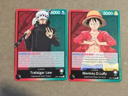 OP Pre Errata Set Romance Dawn Monkey.D.Luffy (003) + Trafalgar Law (002) - Image 1