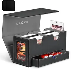 Card Deck Box for MTG, Double Storage Box with 2 Commander Display & 1 Dice Tray - Image 1