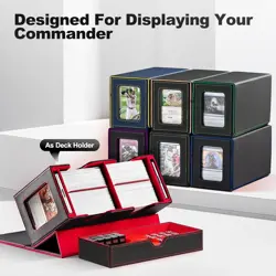 Card Deck Box for MTG, Double Storage Box with 2 Commander Display & 1 Dice Tray - Image 5