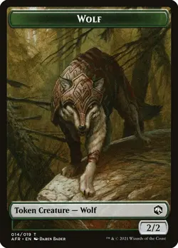 Wolf Token 10x - Green - Bader Art - AFR Forgotten Realms MTG Magic NM - Image 1