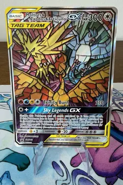 SM210 Moltres & Zapdos Articuno Tag Team GX Pokemon Black Star Promo - Image 1
