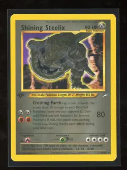 2002 Pokemon 1ST EDITION Neo Destiny Shining Steelix 112/105 Holo Foil WOTC - Image 1