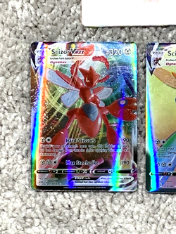 Set of 3 Scizor V #183/189 & 2 VMax's Holo Fan Art Display Collector Cards - Image 4