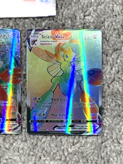 Set of 3 Scizor V #183/189 & 2 VMax's Holo Fan Art Display Collector Cards - Image 5