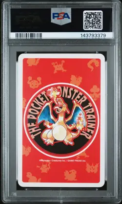 1996 Pokemon Red/Charizard Poker Card Flareon 9 of Clubs PSA 10 - Image 2