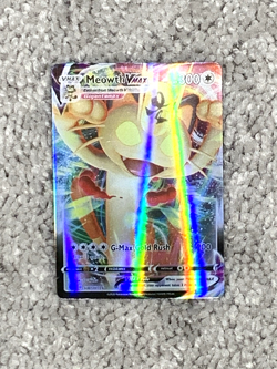 Meowth VMax HP300 #SWSH005 Blackstar Promo Holo Fan Art Display Card LP - Image 1