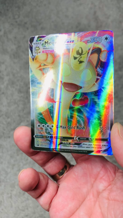 Meowth VMax HP300 #SWSH005 Blackstar Promo Holo Fan Art Display Card LP - Image 2