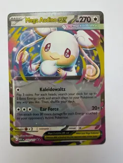Pokemon Mega Audino EX Basic Full Art Foil Card ASC 172/217 270 HP Ear Force - Image 1