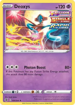 Deoxys 120/264 Holo Rare Fusion Strike Pokemon Cards - Image 1