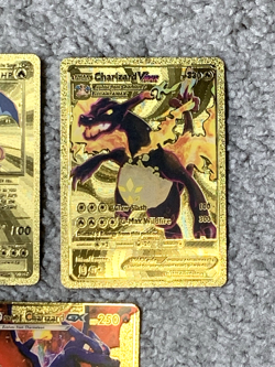 Set of 5 Charizard Gold Foil Fan Art Display Cards NM! - Image 4