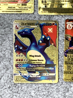 Set of 5 Charizard Gold Foil Fan Art Display Cards NM! - Image 5