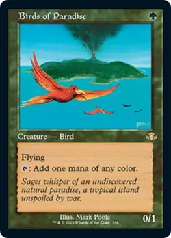 MTG English Birds of Paradise (Retro Frame) NM Normal Dominaria Remastered - Image 1