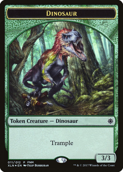 Dinosaur|| Treasure Double-Sided Token (Foil) - FNM Promos (FNM) - Image 1