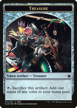 Dinosaur|| Treasure Double-Sided Token (Foil) - FNM Promos (FNM) - Image 2