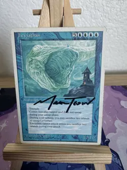 Leviathan Signed By Mark Tedin MTG 4th Edition 1995 Vintage Magic - Image 1