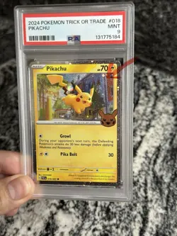 PSA 9 Pikachu 018 Pokemon Trick Or Trade 2024 Pokemon Double Swirl Fart Swirl - Image 3