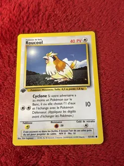 Pokemon Roucool (Pidgey) 57/102 Base Set FRENCH FR Played 1st Edition - Image 1