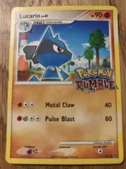 Lucario lv.41 Pokemon TCG Rumble 12/16 Card, Excellent Condition - Image 1