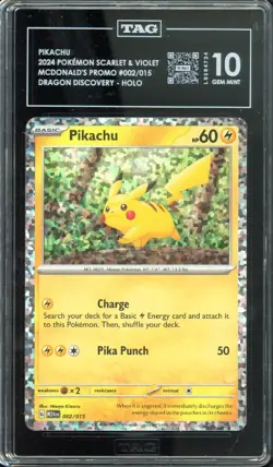 Pikachu (Holo) - 2024 Pokemon McDonald's Collection - #002/015 - TAG10 - Image 1