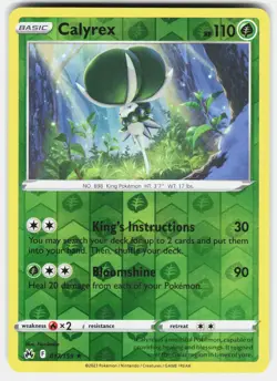 Calyrex 017/159 Holo Rare Crown Zenith Pokemon Reverse Holo Lightly Played - Image 2