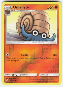 Omanyte 75/181 Uncommon Team Up Pokemon Reverse Holo Lightly Played - Image 2