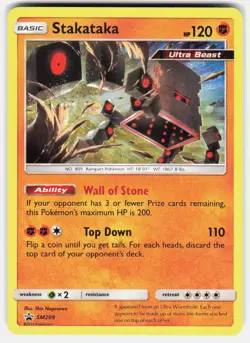 Stakataka - SM209 Holo Promo Sun & Moon Promo Pokemon Lightly Played - Image 2