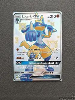 Pokemon Lucario GX Full Art Holo SV64/SV94 Hidden Fates Shiny Vault. MINT - Image 1
