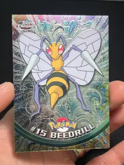 2000 Topps Chrome Pokemon Series 1 Beedrill #15 LP - Image 1