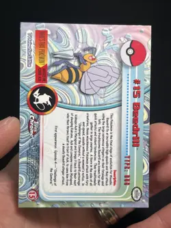 2000 Topps Chrome Pokemon Series 1 Beedrill #15 LP - Image 3
