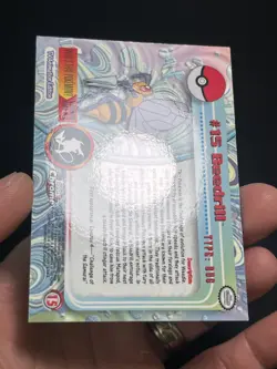 2000 Topps Chrome Pokemon Series 1 Beedrill #15 LP - Image 4