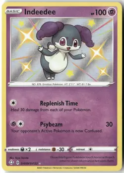 Indeedee, Pokemon Shining Fates: Shiny Vault Shiny Holo Rare, SV059/SV122 NM - Image 1