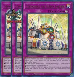 Yugioh! 3x Stronghold the Hidden Fortress MP25-EN201 Ultra Rare 1st Ed NM - Image 1
