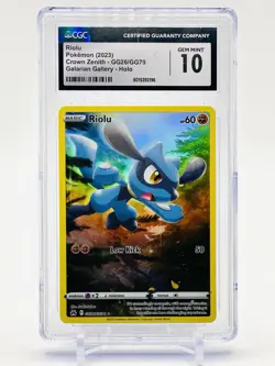 CGC 10 GEM MINT - RIOLU - GALARIAN GALLERY HOLO - GG26/GG70 Pokemon Crown Zenith - Image 1