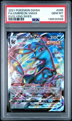 2021 Pokemon Sword & Shield Evolving Skies #095 Umbreon Vmax PSA 10 - Image 1